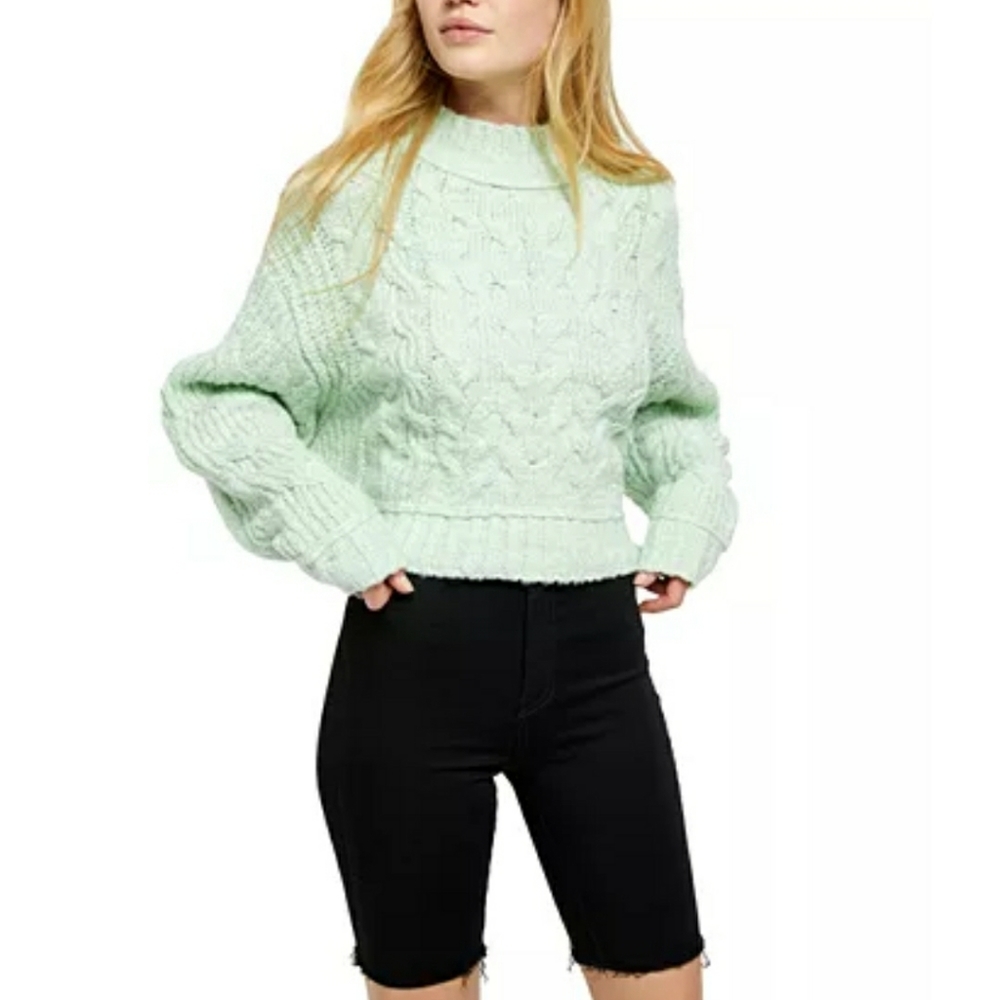 Free People Merry Go Round Cable Knit Swea…